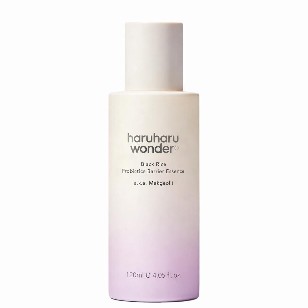 ـ إيسنس كريمي Black Rice Probiotics Barrier Essence من علامة العناية الكورية الشهيرة Haruharu Wonder.