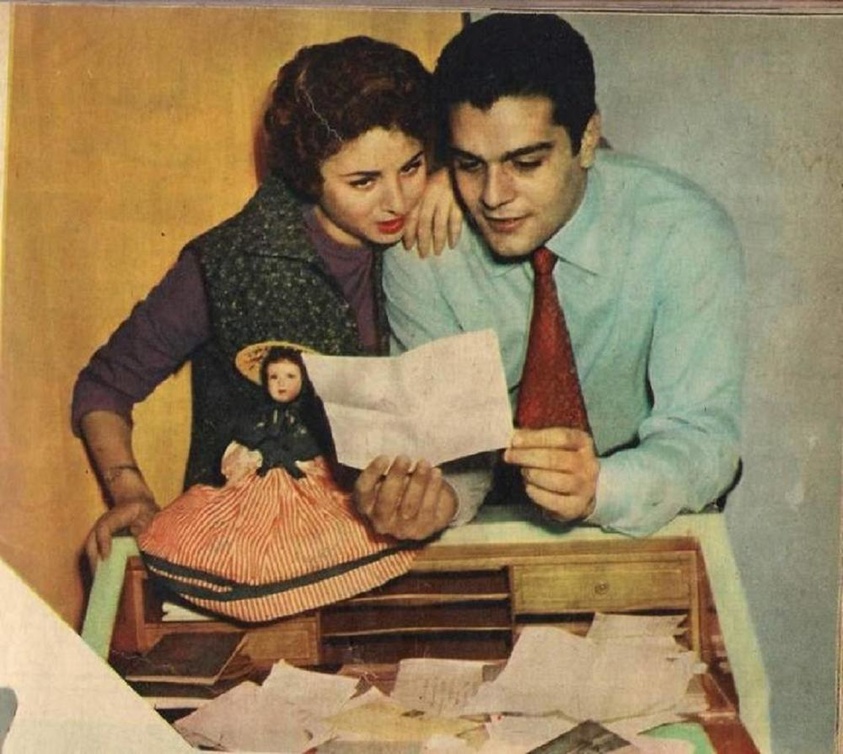 فاتن حمامة وعمر الشريف وقت زواجهما