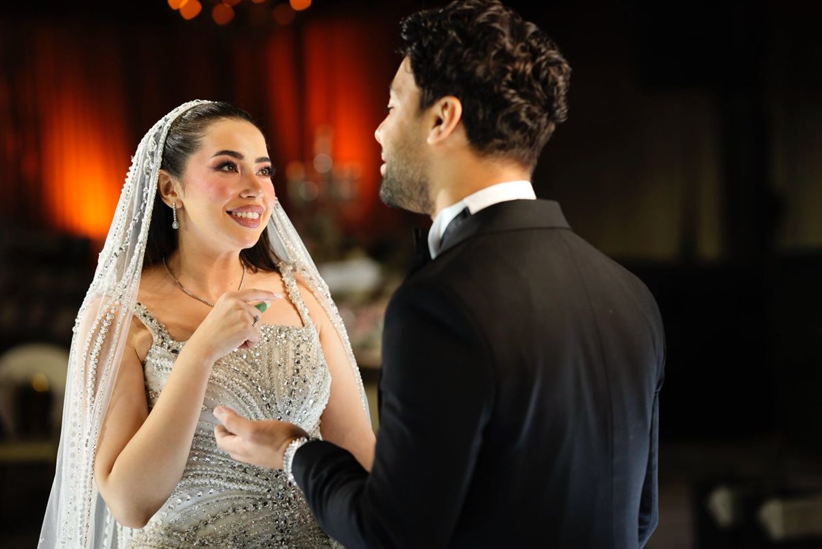 فرح الموجي في حفل زفافها