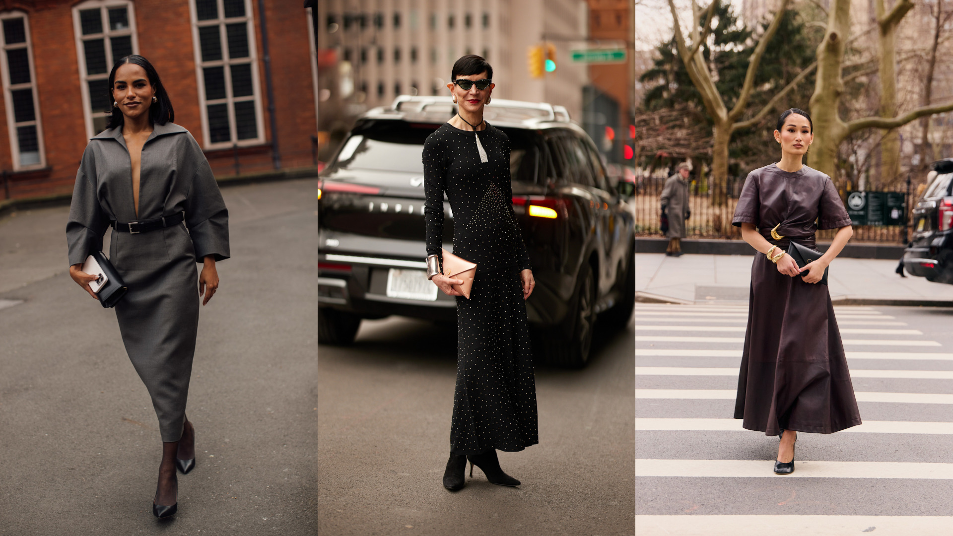 فساتين طويلة بتنسيقات أنيقة للعيد من شوارع الموضة