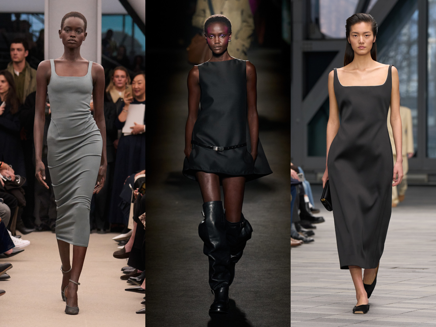 فساتين من مجموعات الأزياء الجاهزة لخريف وشتاء 2026 و2027 من Alaia وBalenciaga وCalvin Klein