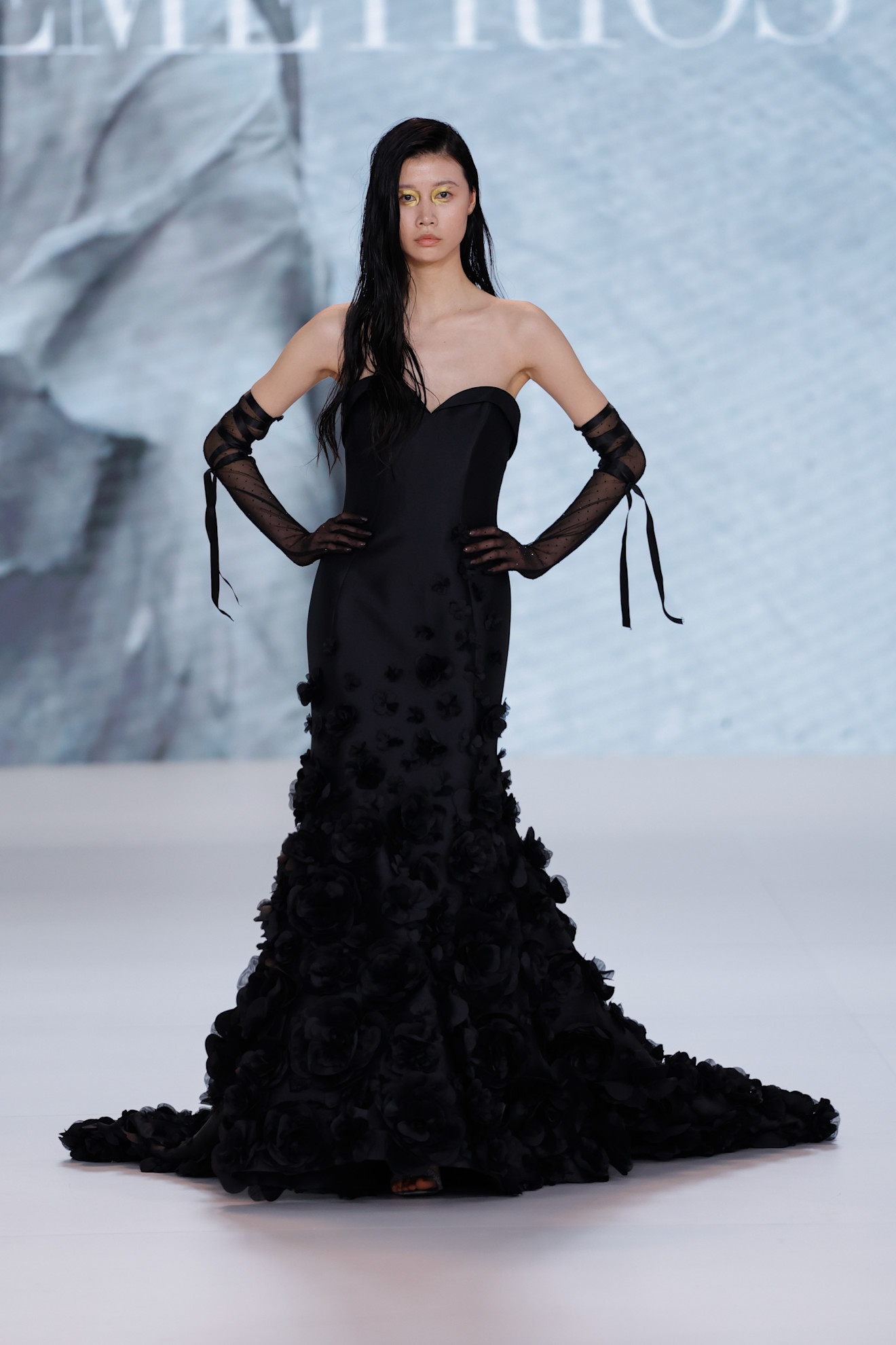 فستان زفاف أسود من دار ديميتريوس