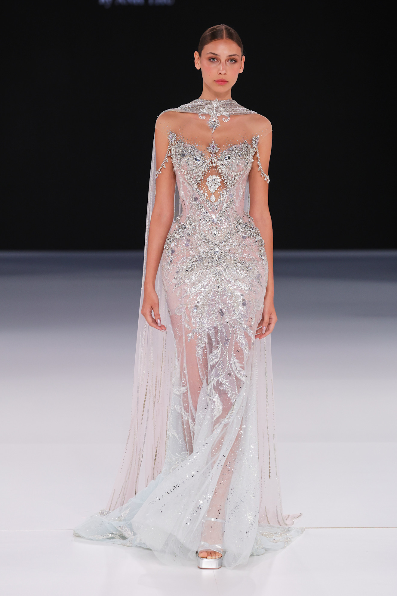 فستان زفاف فضي من مجموعة جولي بولي لربيع 2026