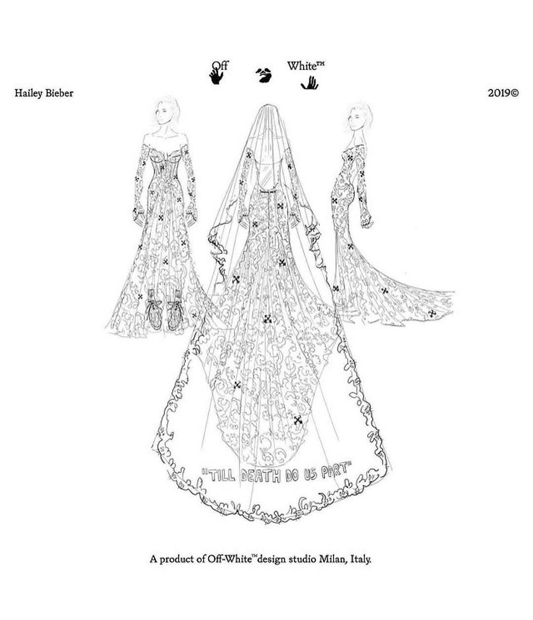 فستان زفاف هايلي بيبر Hailey Bieber، ٢٠١٨