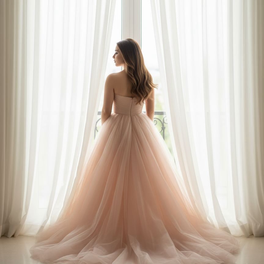 فستان عرائسي وردي من مي عز الدين