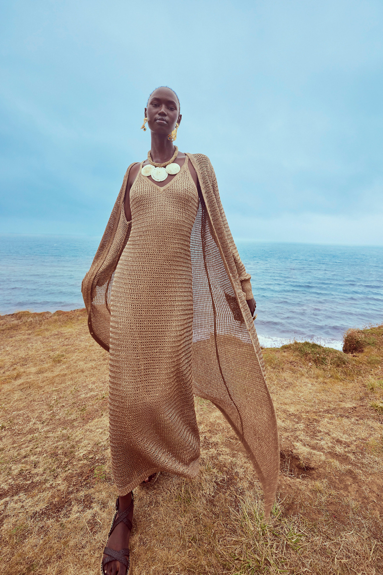 فستان للكاحل مع كارديغان طويل من ‏Temperley