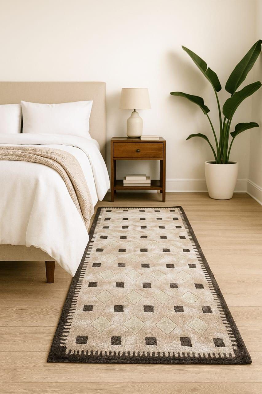 في غرف النوم الصغيرة، يقترح الخبراء استخدام سجاد عدّاءات على جانبي السرير