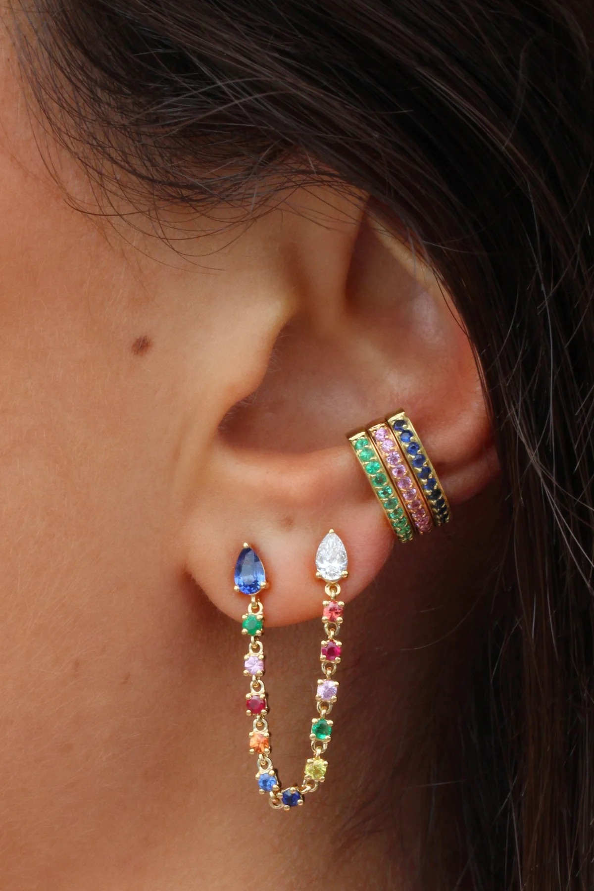 قرط Double Piercing Pear من Anita Ko