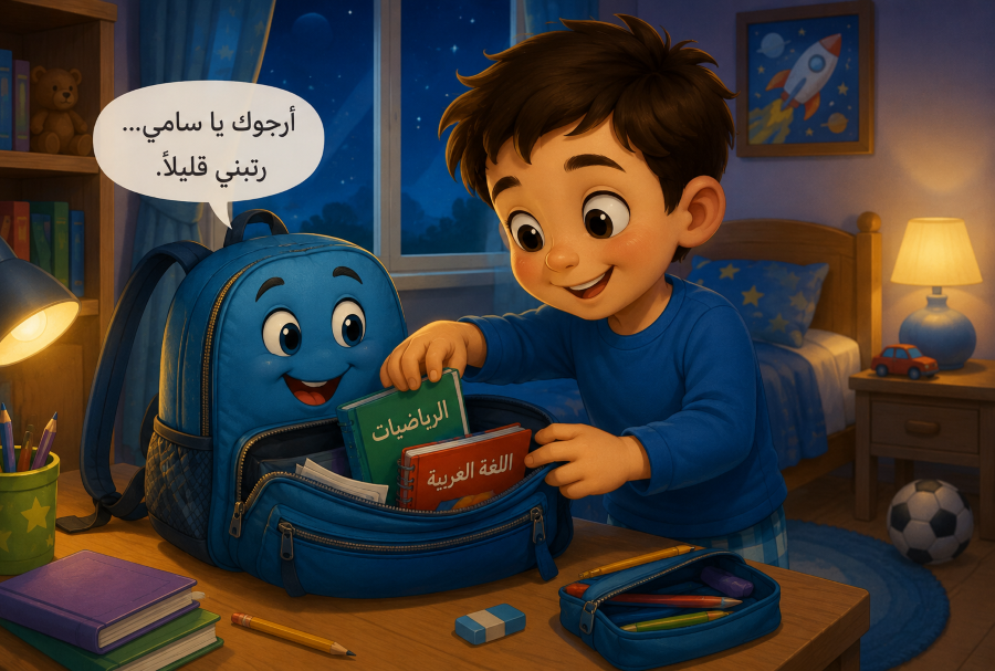 قصة حقيبتي تتكلم الصورة بالذكاء الاصطناعي