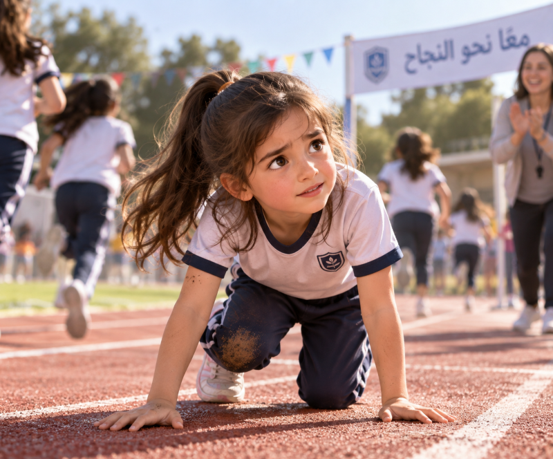 قصة ليلى والسباق الكبير الصورة بالذكاء الإصطناعي