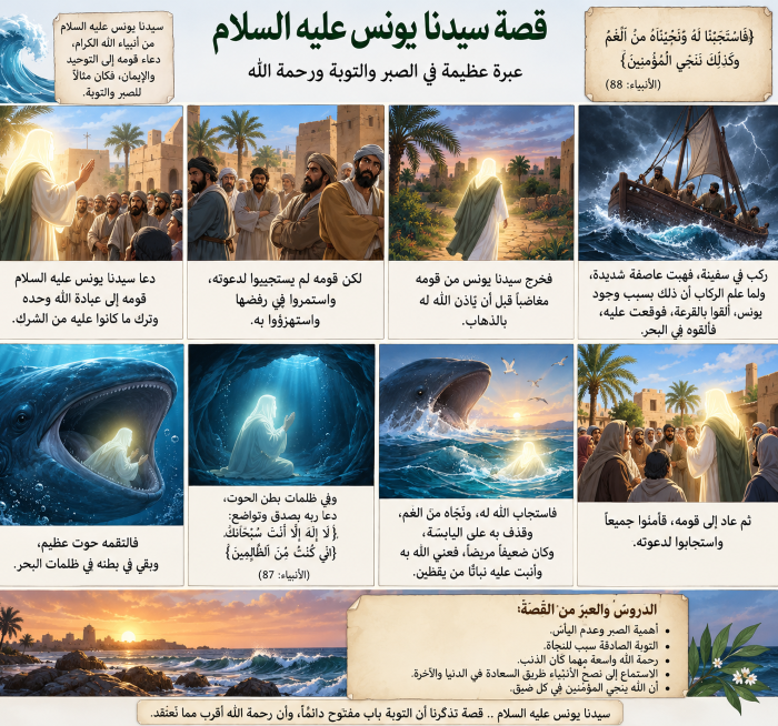 قصة يونس عليه السلام الصورة بالذكاء الاصطناعي