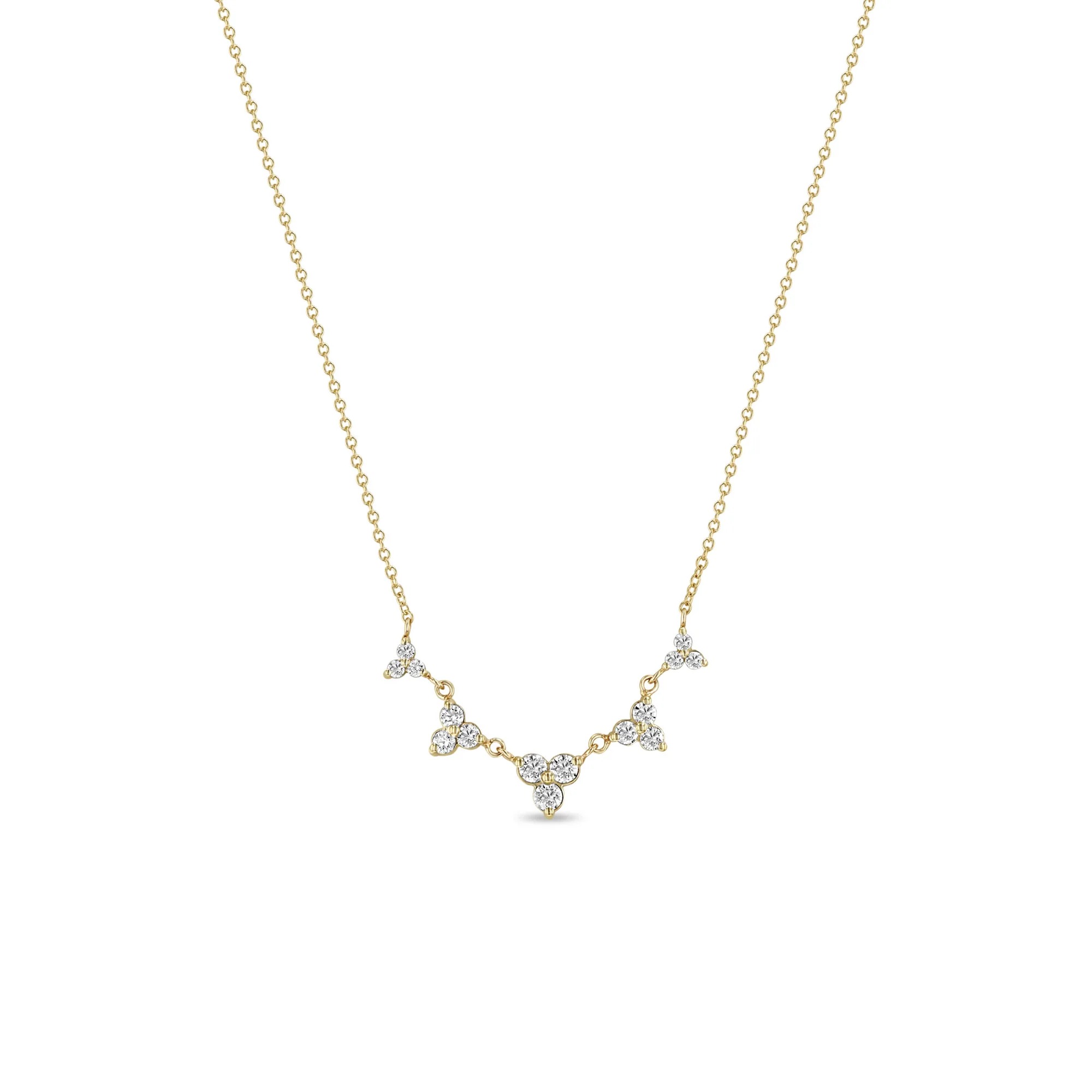 قلادة Graduated Diamond Trio من Zoe Chicco