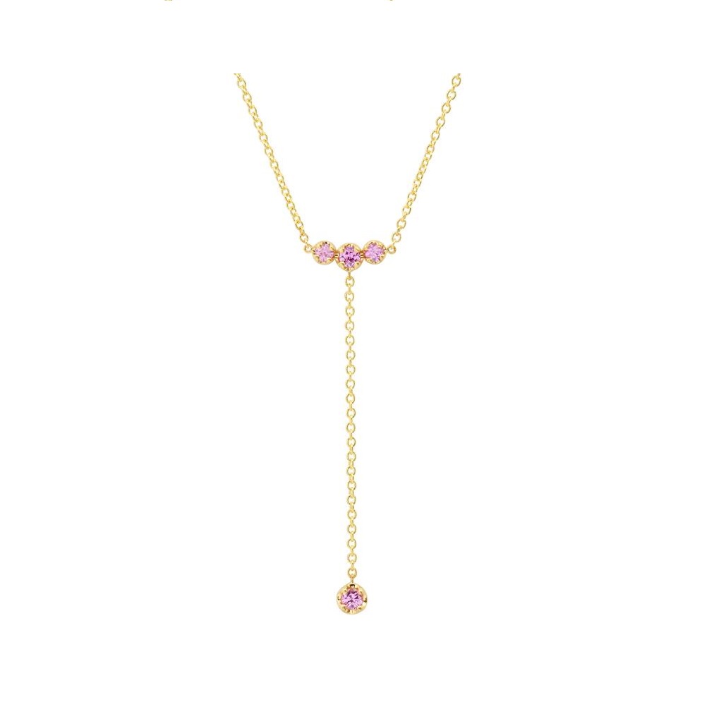 قلادة الياقوت الوردي Pink sapphire lariat necklace من جينيفر ماير Jennifer Meyer
