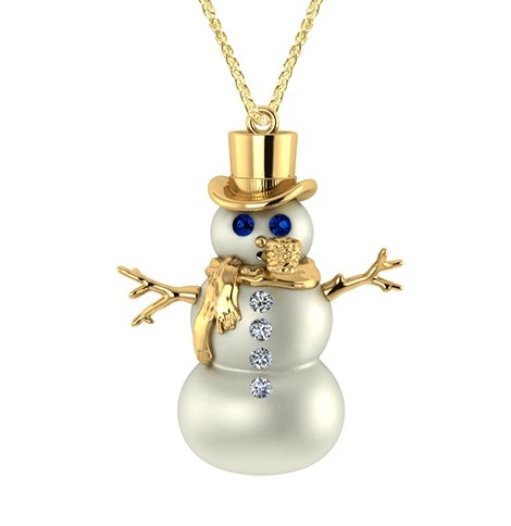 قلادة ذهب Snowman من Jewelry Ddesigns