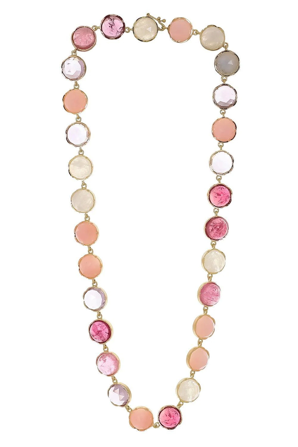 قلادة كلاسيكية من التورمالين الوردي والأوبال وحجر القمر من دار IRENE NEUWIRTH