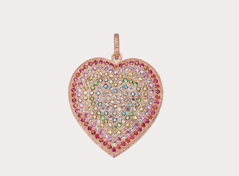 قلادة ماس Rainbow Pavé Cuore من Carolina Bucci