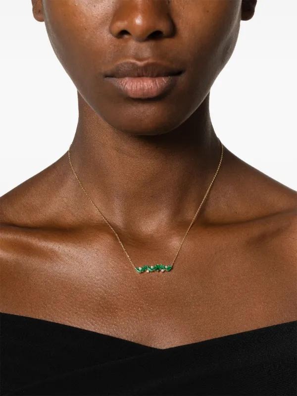 قلادة Bold Emerald Bar من Suzanne Kalan