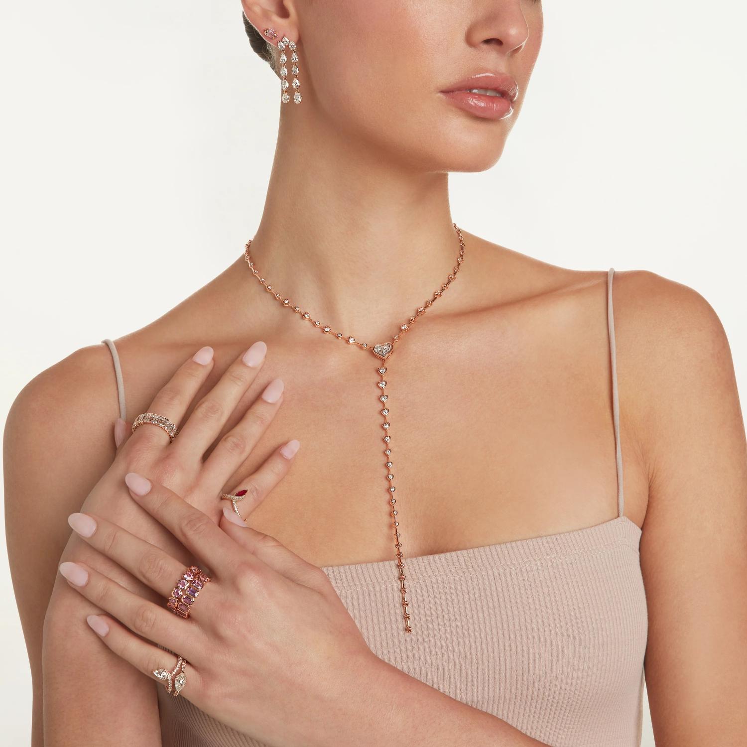 قلادة Diamond Heart Lariat من SHAY