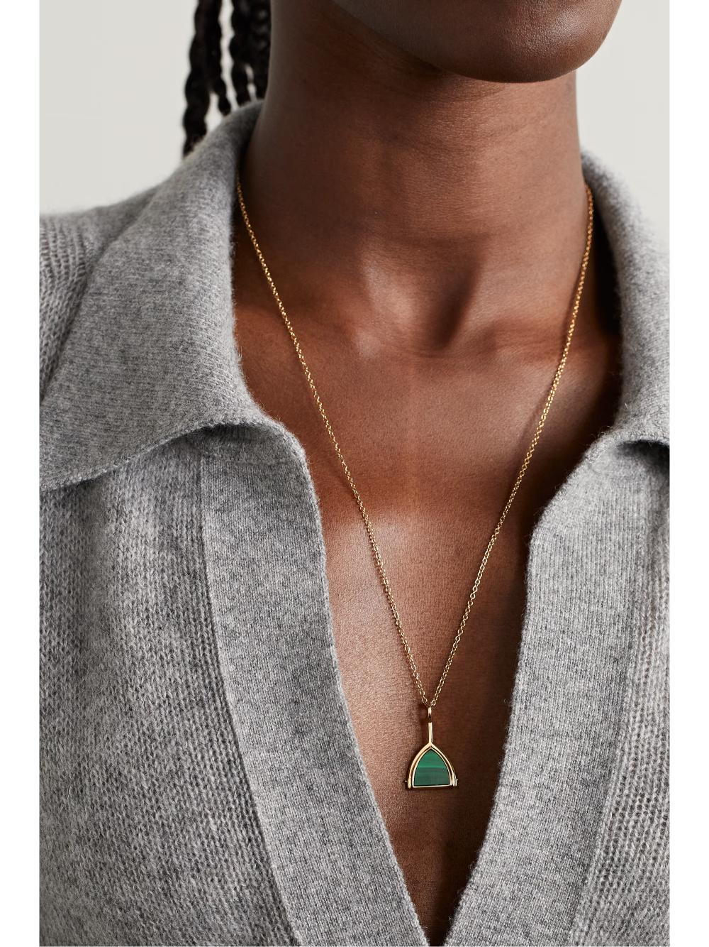 قلادة Flip Malachite and Diamond من Mateo