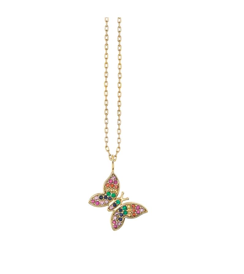 قلادة GOLD & RAINBOW BUTTERFLY من Sydney Evan