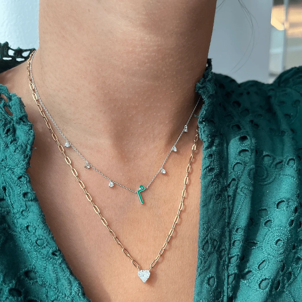 قلادة Initial Hanging من Hiba Jaber