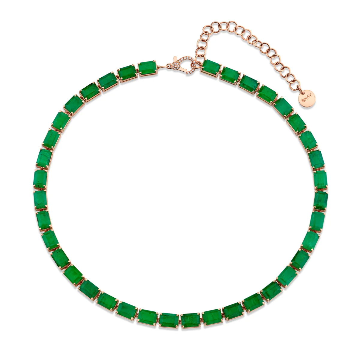 قلادة JUMBO EMERALD BAGUETTE TENNIS من SHAY