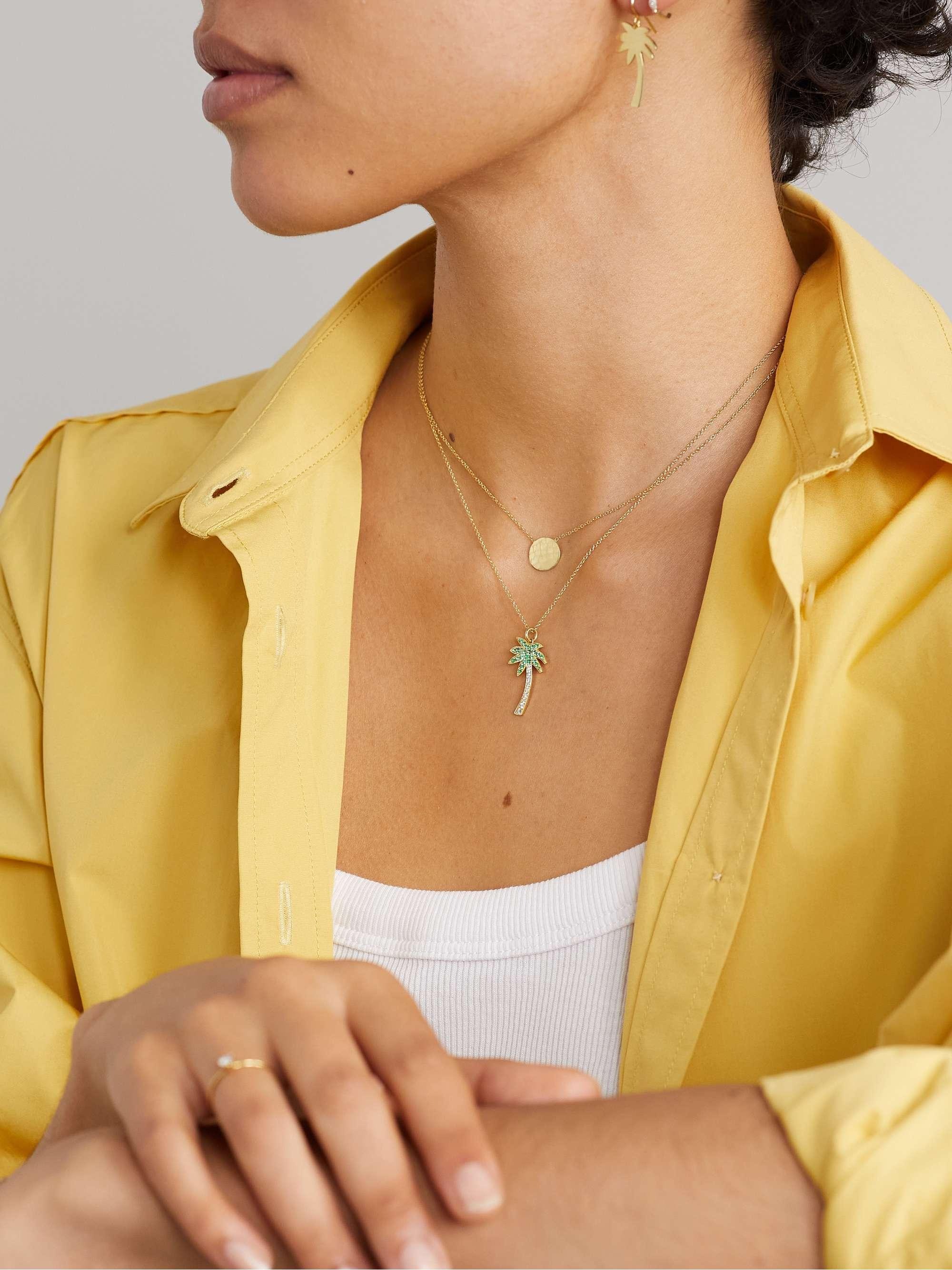 قلادة Mini Emerald and Diamond Palm Tree من Jennifer Meyer