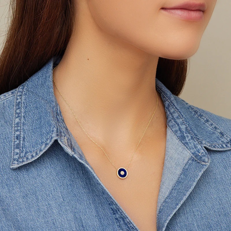 قلادة Mini Inlay Evil Eye من Jennifer Meyer
