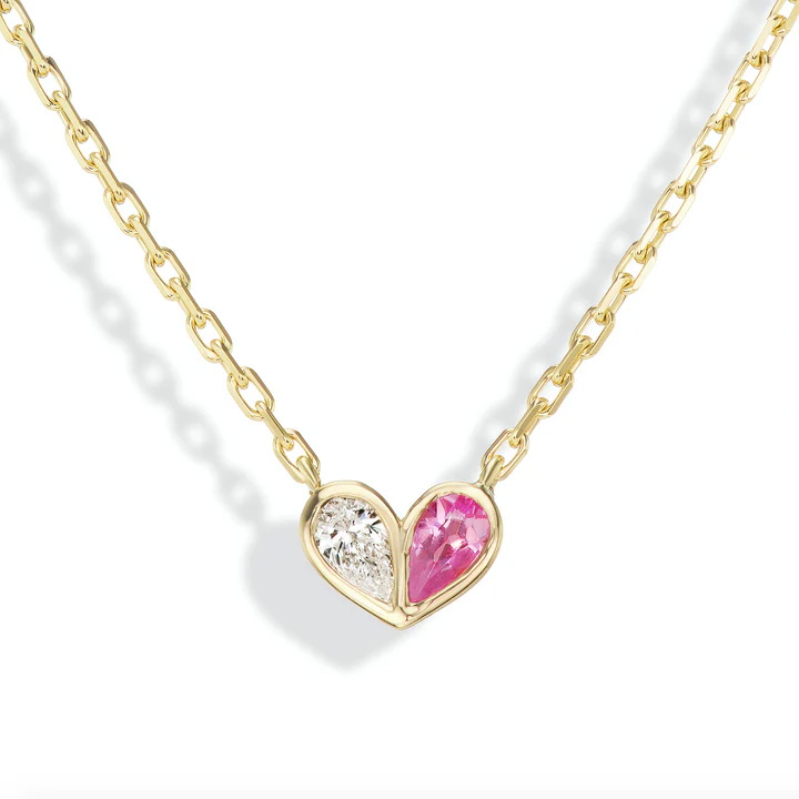قلادة Sweetheart Necklace Diamond & Pink Sapphire من Gemella Jewels