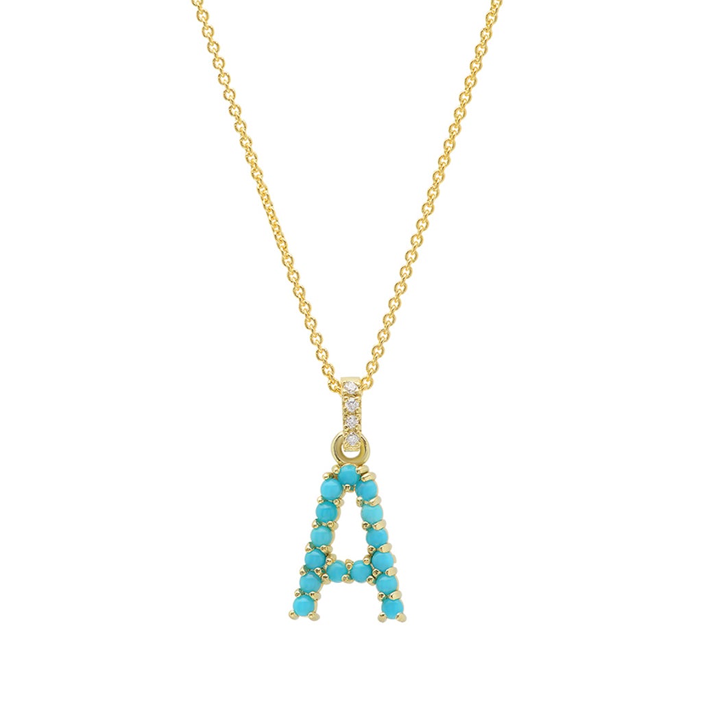 قلادة Turquoise letter من جينيفر ماير Jennifer Meyer