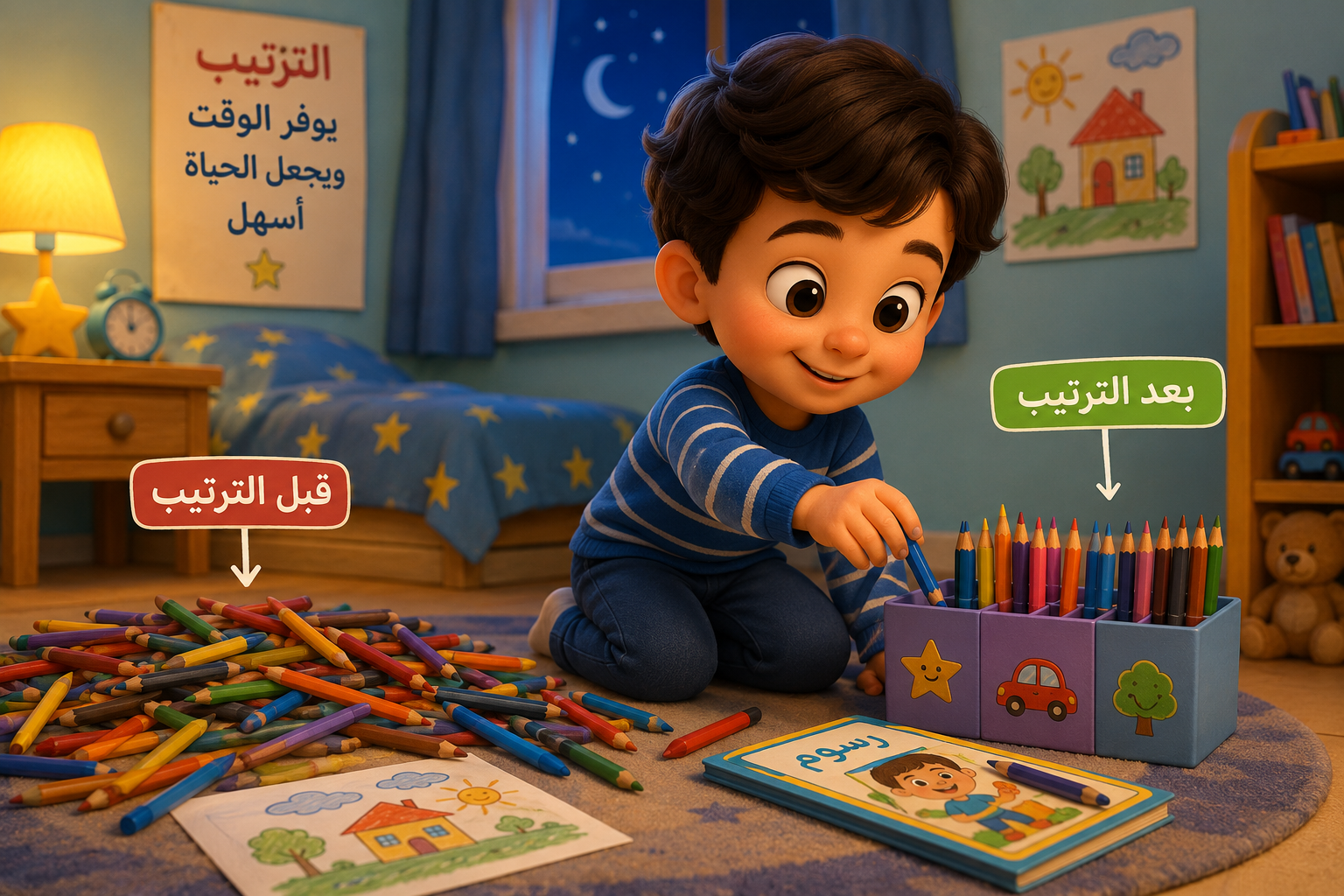 قلم الألوان الصغير ..صورة بالذكاء الاصطناعي