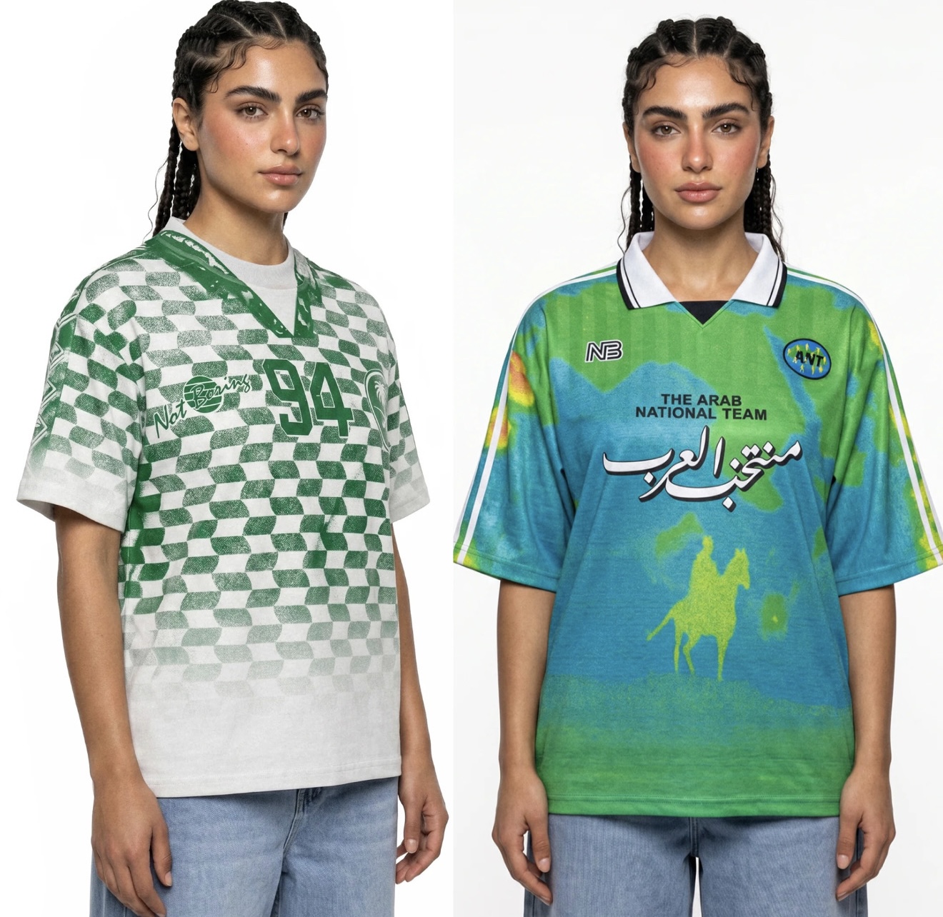 قميص مطبوع عليه صورة من قميص سعودي لعام 1994 من كولكشن علامة نوت بورينج لكأس العالم 2026