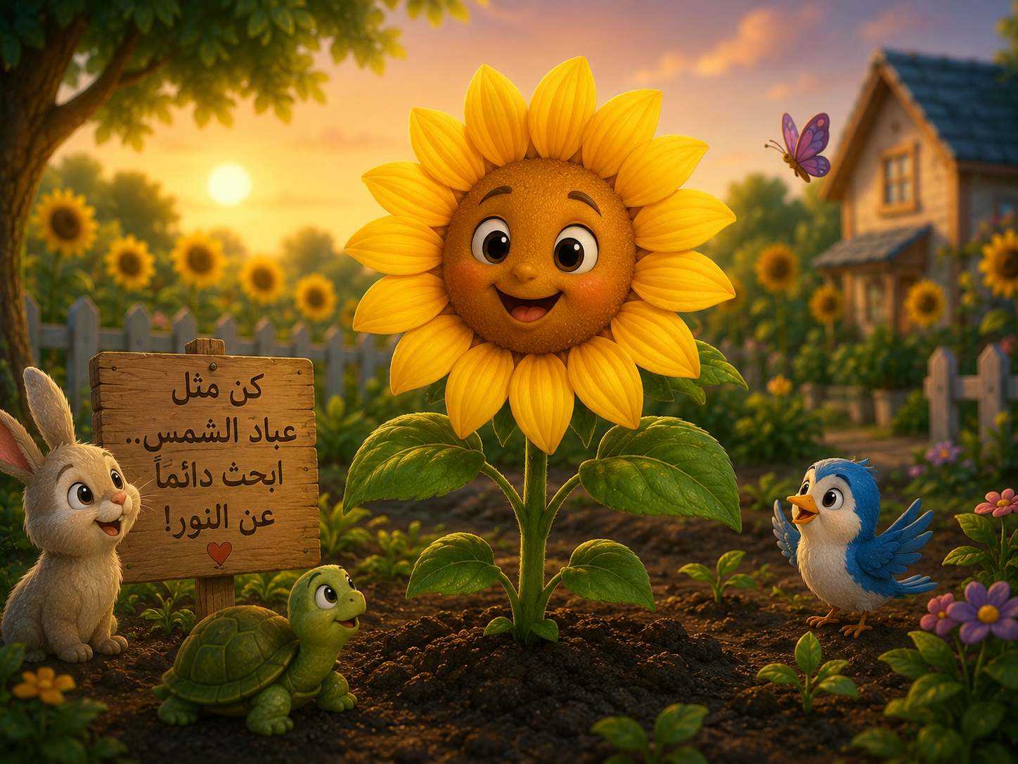 كن مثل زهرة عباد الشمس وابحث عن النور دائمًا.. صورة بالذكاء الاصطناعي