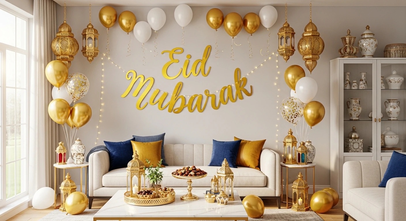 لمسات تعزز أجواء العيد والضيافة في غرفة الزوار