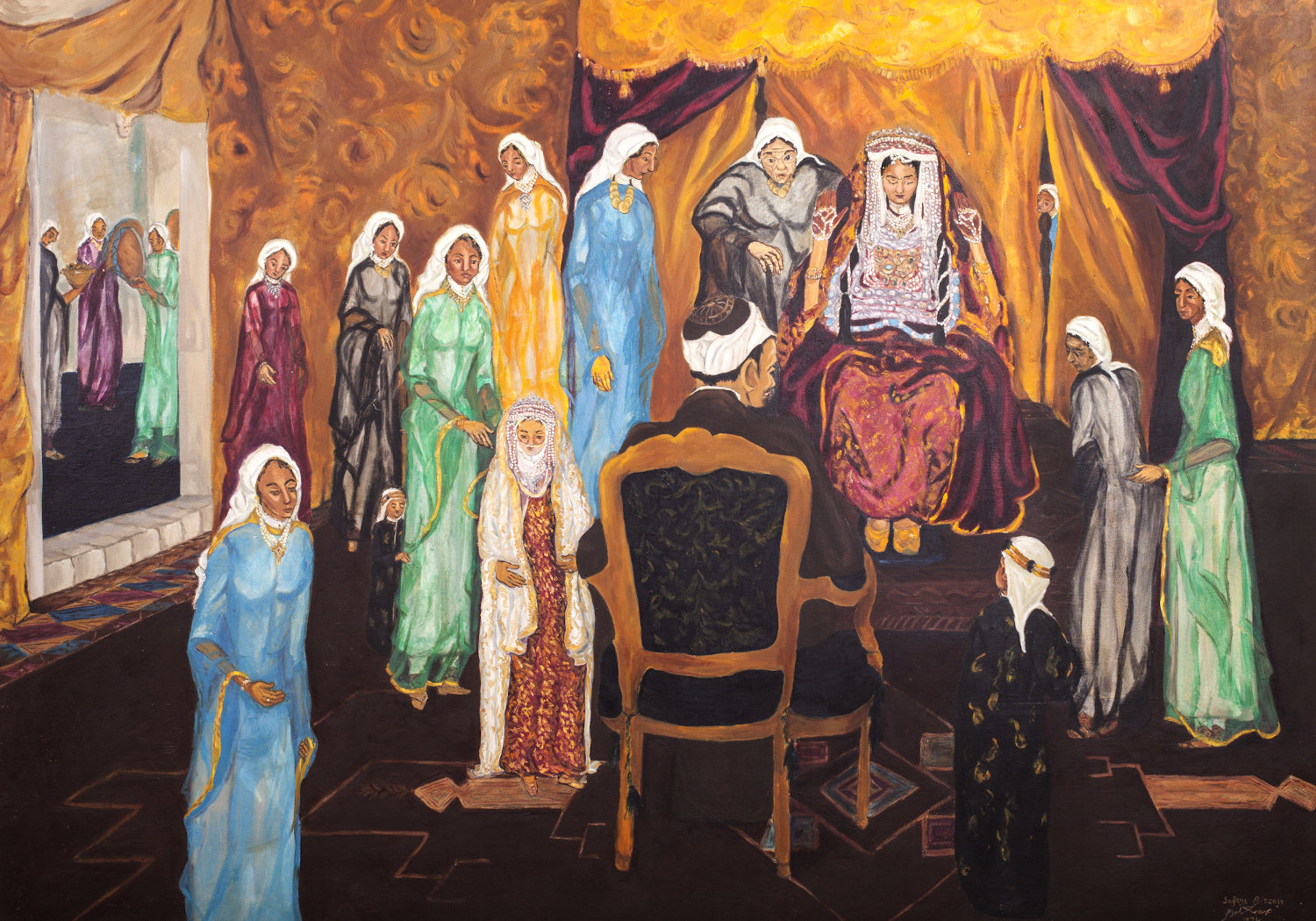 لوحة (النصة) عام 1975 ضمن مجموعة الزفاف