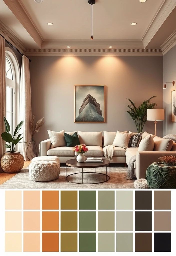 لوحة ألوان أسلوب الديكور الحديث