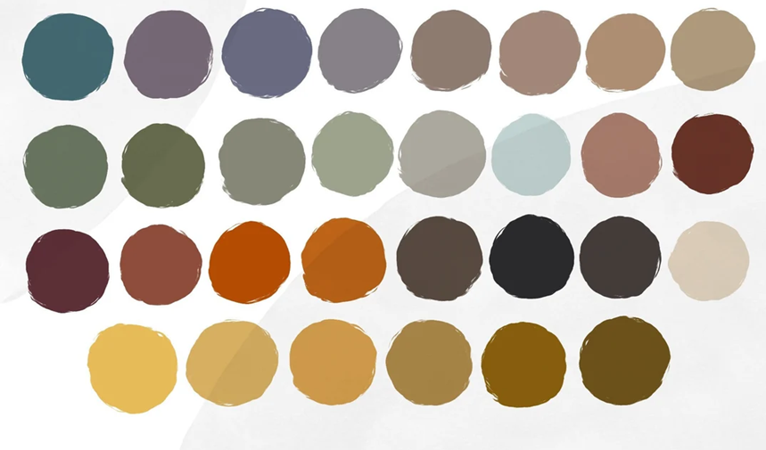 لوحة نغمات الألوان الترابية