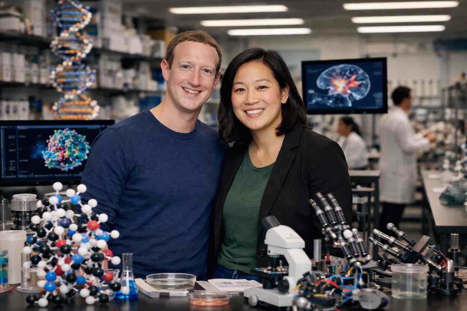 مارك زوكربيرغ Mark Zuckerberg والدكتورة بريسيلا تشان Dr. Priscilla Chan