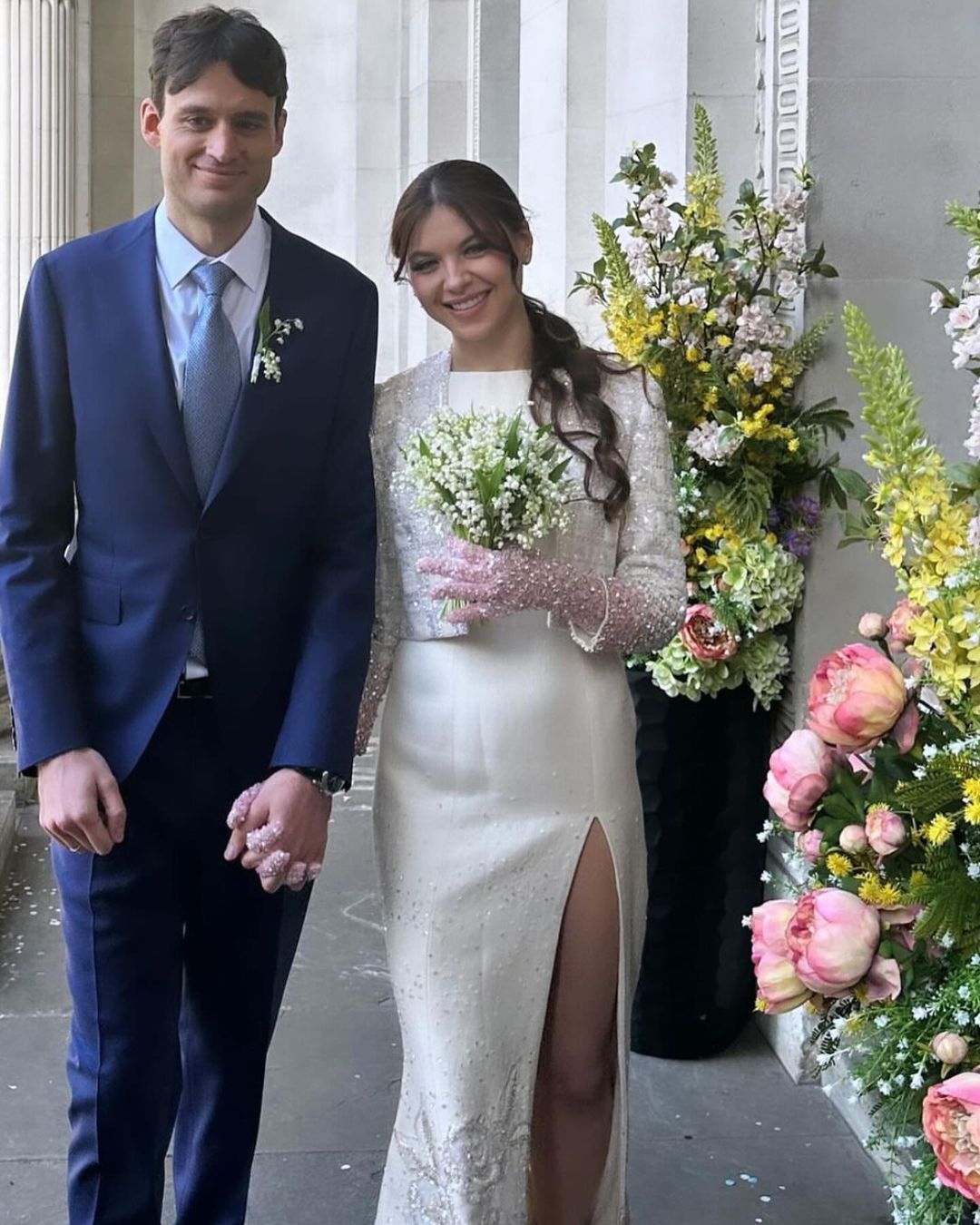 مايا رعيدي خلال حفل زفافها الاول في لندن