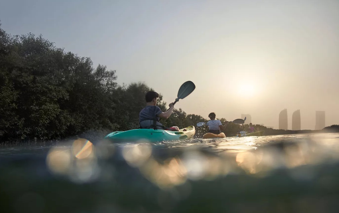 متعة التجديف بين غابات القرم في أبوظبي 