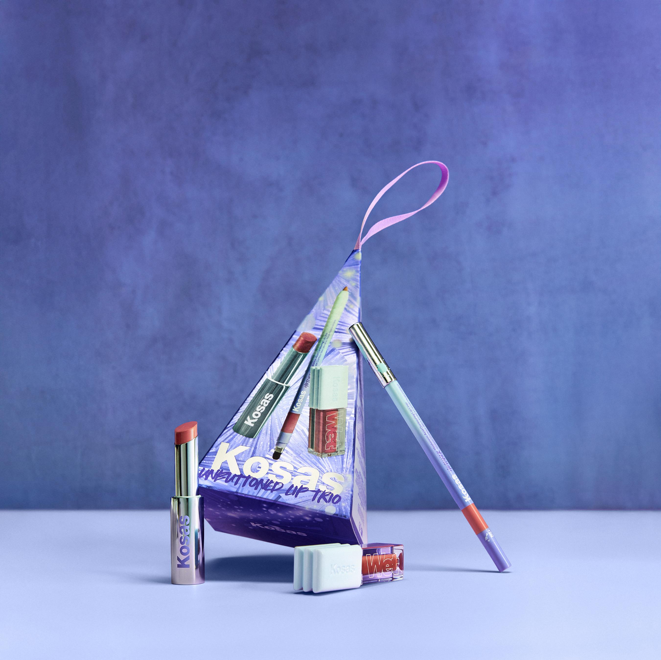 مجموعة الهدايا الجديدة Unbuttoned Trio من علامة التجميل Kosas