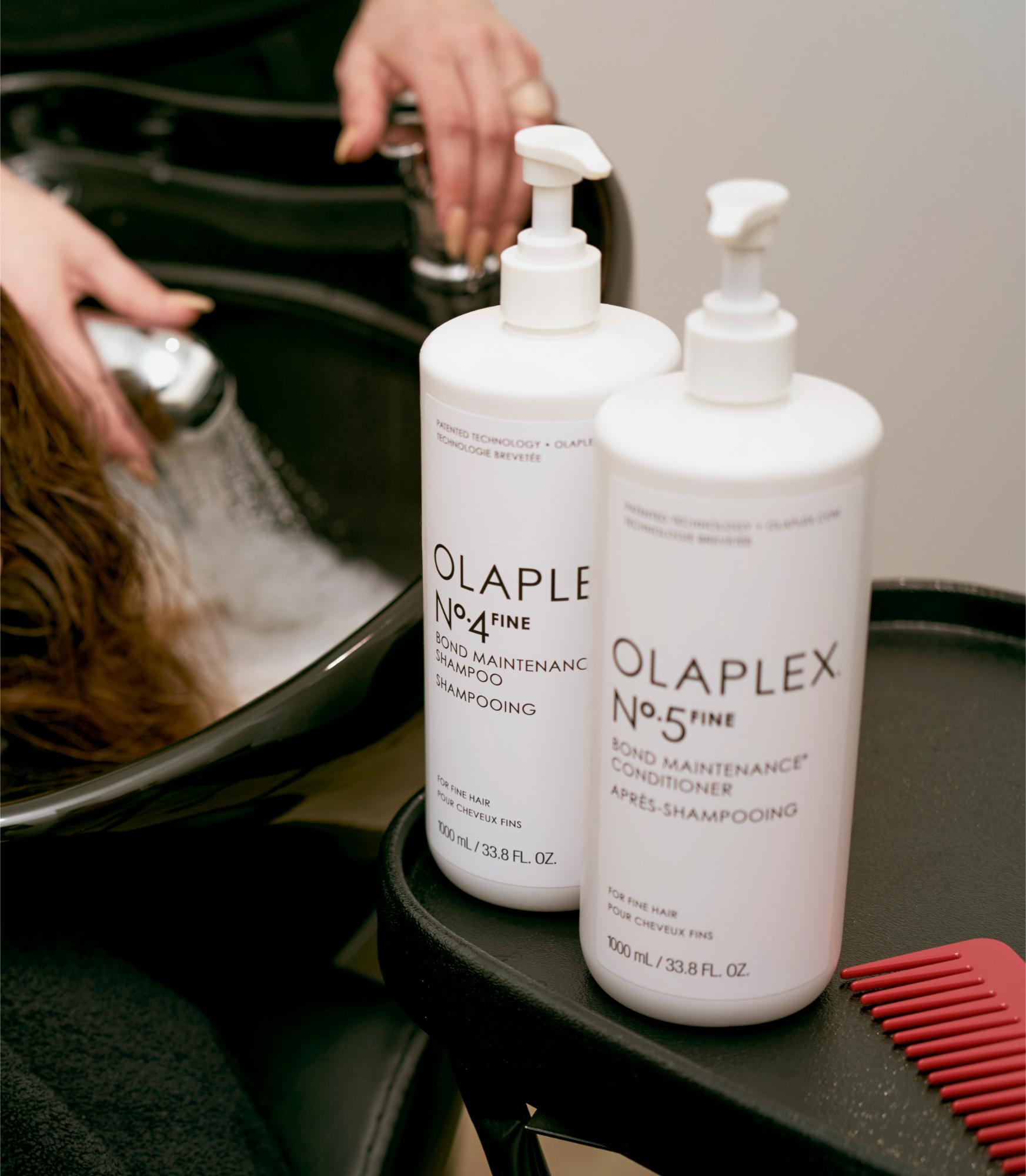 مجموعة N°.4 & N°.5 FINE BOND MAINTENANCE® حل مبتكر لزيادة كثافة الشعر الخفيف من علامة OLAPLEX
