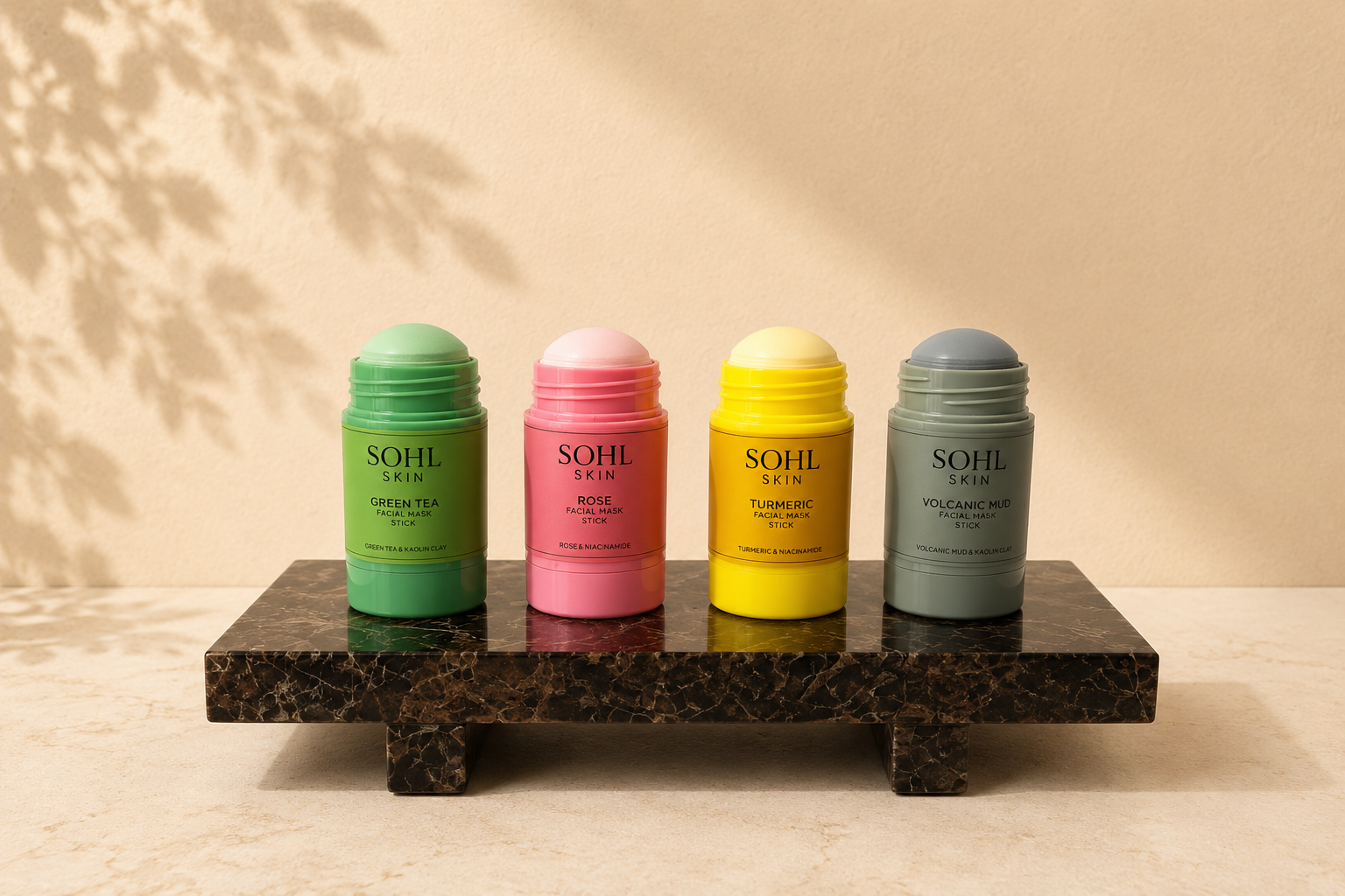 مجموعة SOHL SKIN الأولى تتضمن أربعة أنواع من ماسك الوجه على شكل ستيك