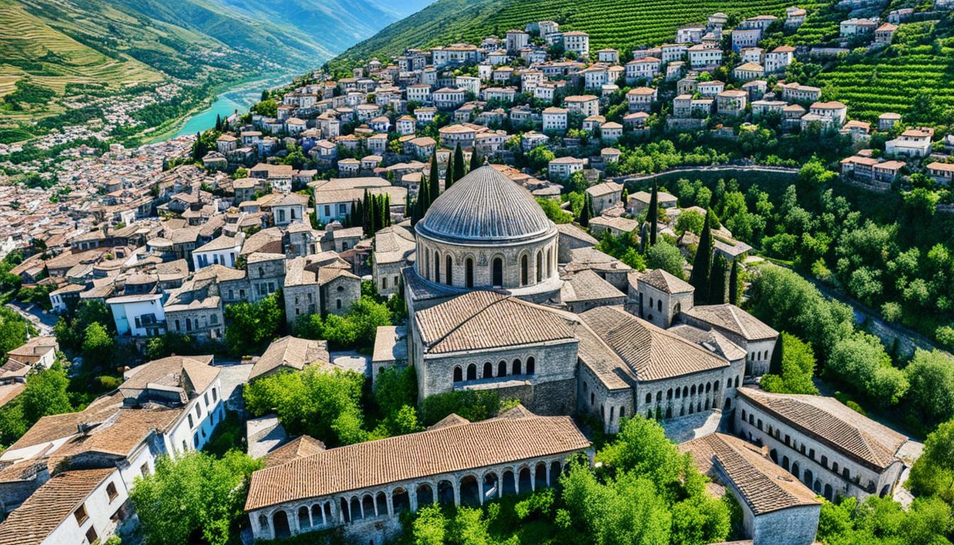 مدينة جيروكاستر هي مدينة تاريخية أخرى تشتهر بهندستها المعمارية العثمانية الفريدة من الحجر
