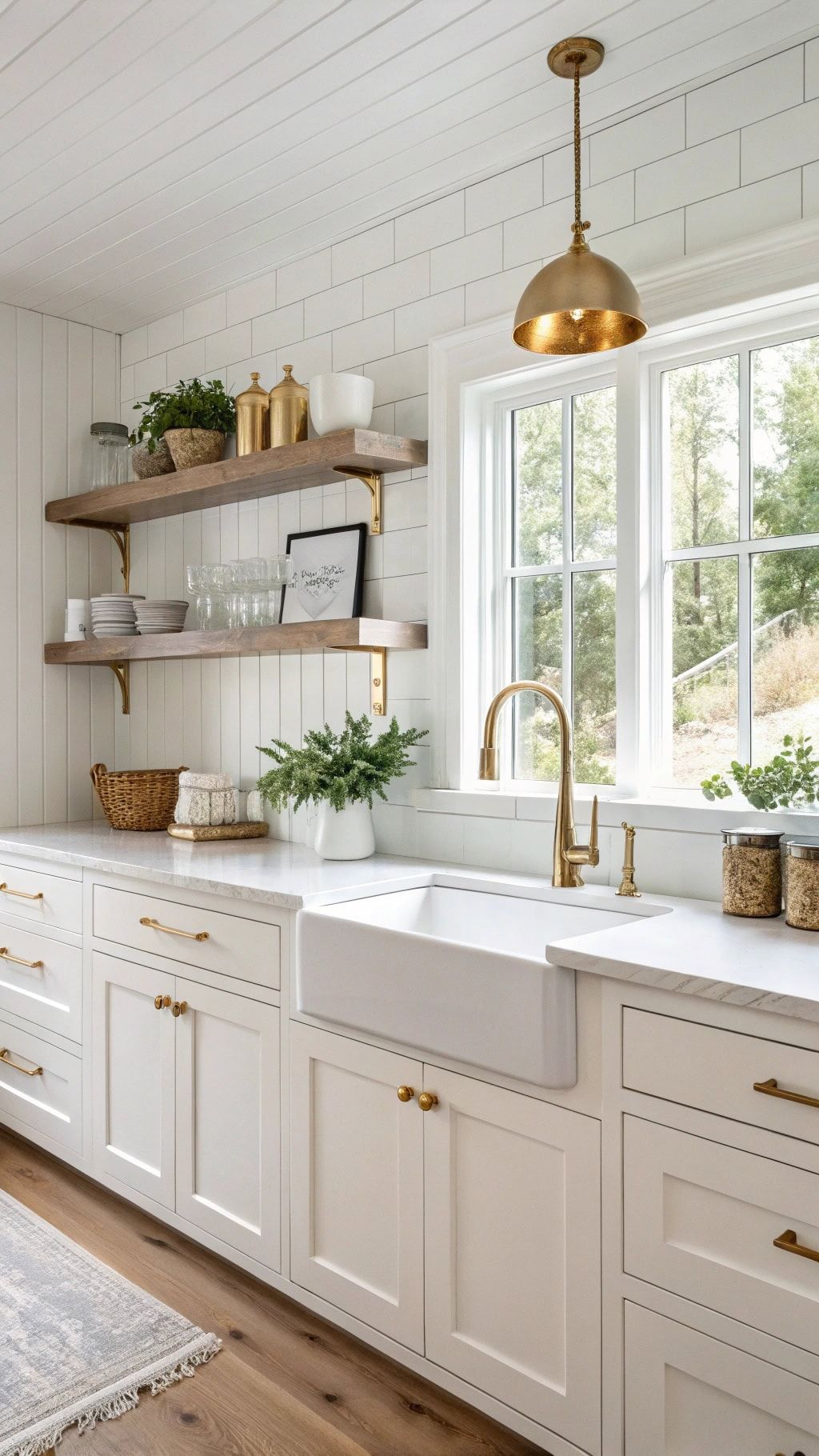 مطبخ بملحقات باللون النحاس الأصفر