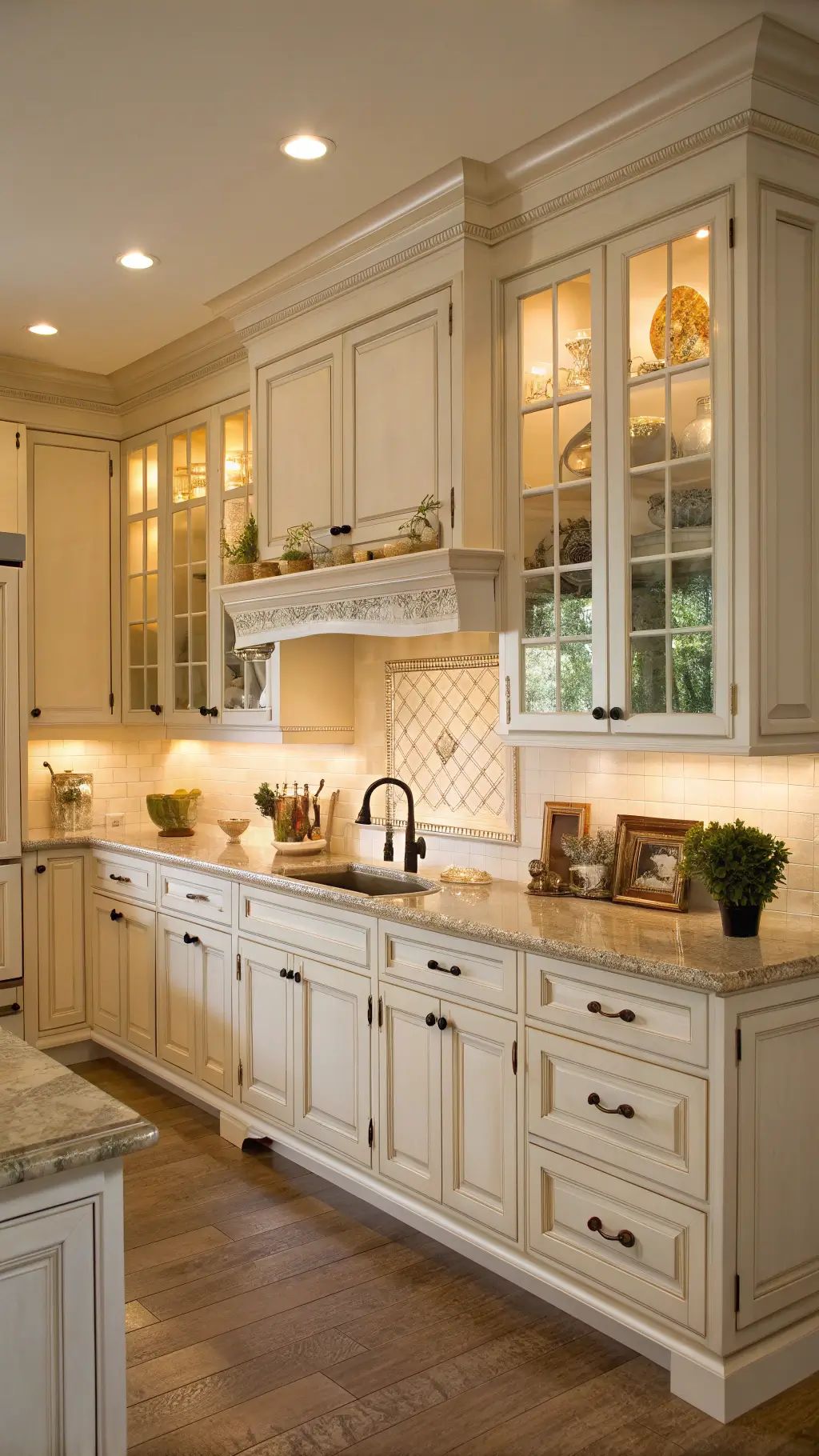 مطبخ توسكاني بدرجة كريمية من الأبيض