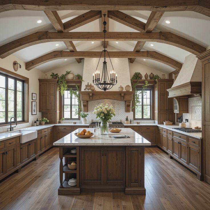 مطبخ توسكاني بعوارض خشبية مستصلحة