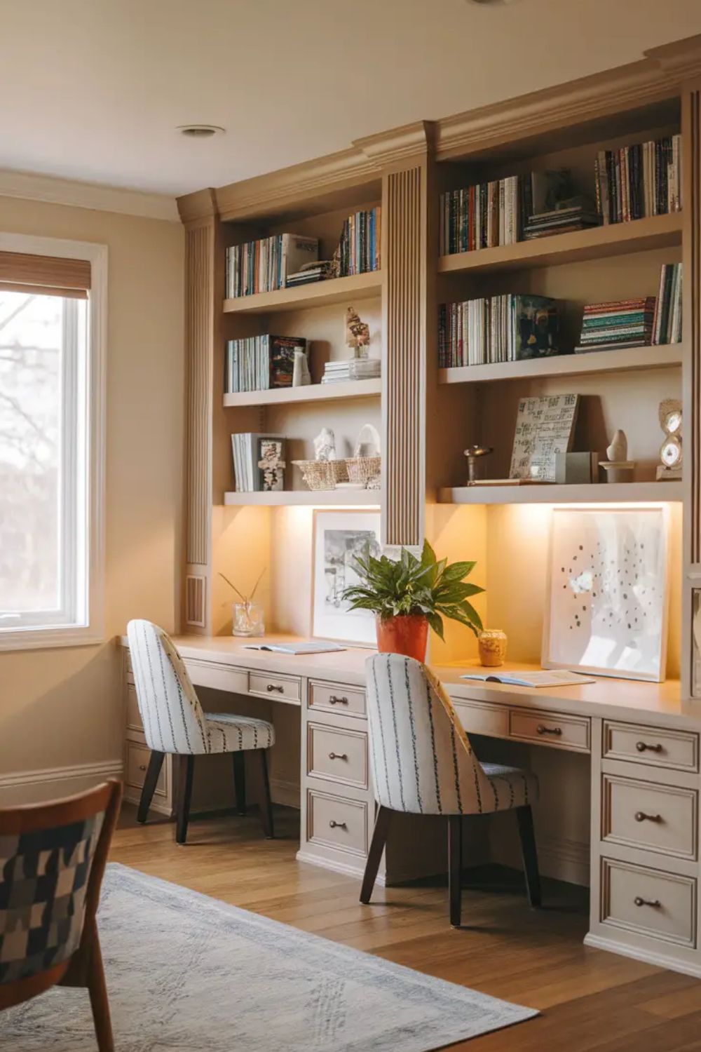 مكتب المكتبة لركن دراسة عملي وجذاب