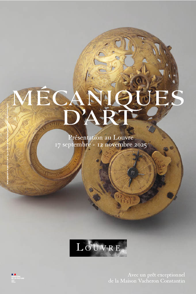 ملصق معرض MECANIQUES D'ART  في اللوفر الذي سيفتتح في 17 سبتمبر