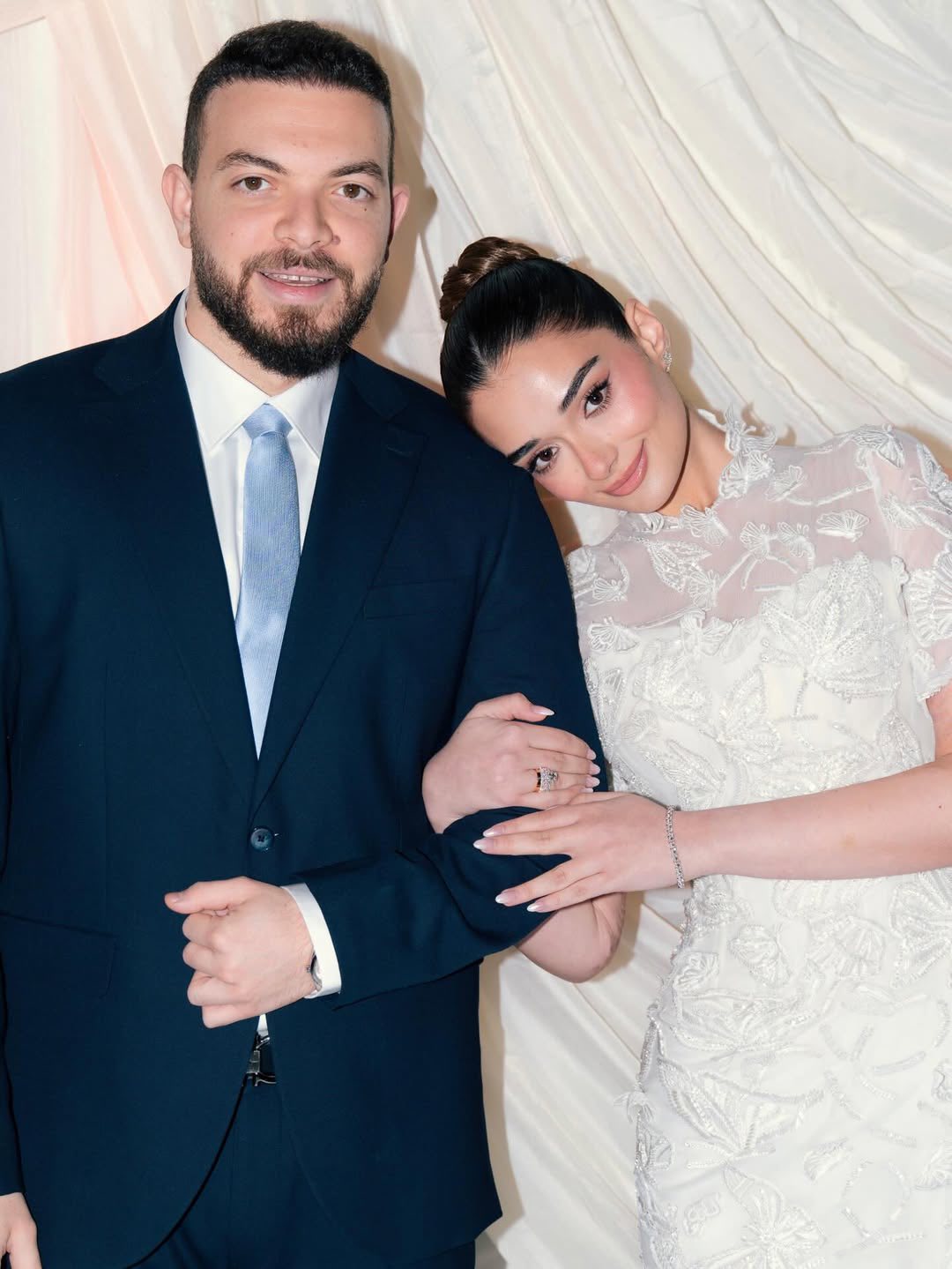 ملك أحمد زاهر وشريف عمرو الليثي في حفل خطوبتهما